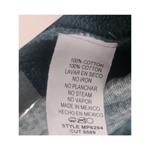 New Three Bird Nest Lounge Pants Blue Mineral Wash Wide Leg Pockets SZ L - Picture 10 of 10